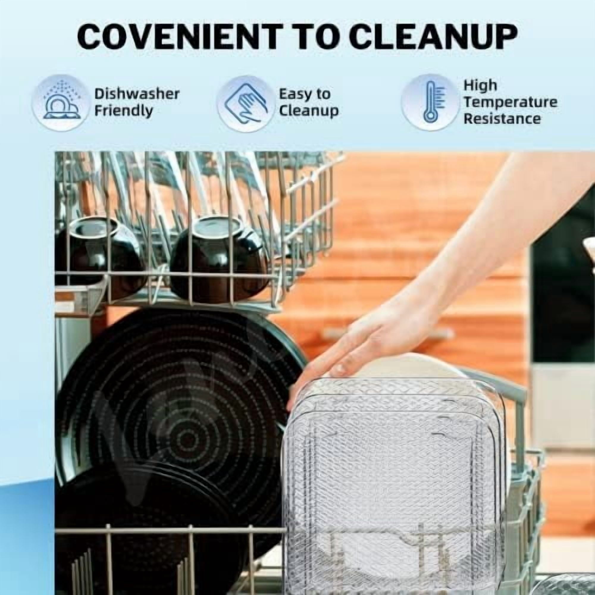 Air Fryer Accessories - 8" Square 3 Stackable Dehydrator Racks, 304 Stainless Steel, Fits 5.8 QT Air Fryer, Oven, Compatible with Cosori, Instant Vortex, Nuwave, Ninja Foodi Grill