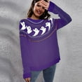 thumbnail image 2 of ICHUANYI Womens Sweaters Stylish Print Crew Neck Long Sleeve Knit Pullover Fall Winter Cloth, 2 of 7