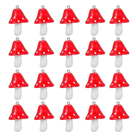 

30pcs Mini Mushroom Pendant Charms Mushroom Bead Ornaments DIY Supplies