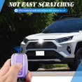 thumbnail image 3 of Key Fob Cover Compatible with Toyota RAV4 Corolla Prius Camry Highlander Avalon C-HR Keychain Case Holder Protector,Silver-purple, 3 of 6