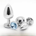 thumbnail image 1 of Tapón anal de metal plateado redondo pequeño, mediano y grande, para masturbación masculina y femenina, expansor anal, productos sexuales para adultos, 1 of 4