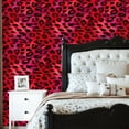 thumbnail image 2 of Vintage Peel and Stick Wallpaper Vibrant Red Black Leopard Print Flowing Wall Mural 23.6in x 9.8ft Self Adhesive Removable Wall Paper Renter Friendly Wallpaper for Bedroom Livingroom Office, 2 of 8