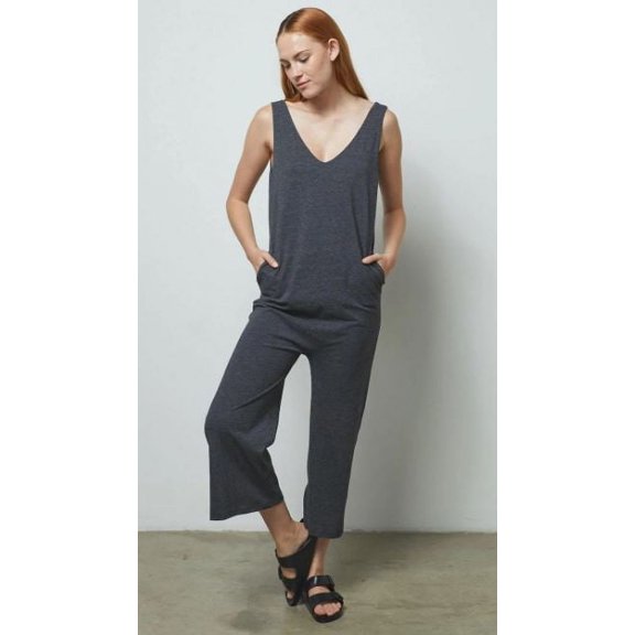 Lunya Women's Restore Romper, Charcoal, Small