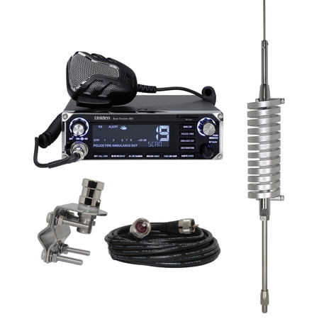 Uniden BearTracker 885 Hybrid CB Radio/Digital Scanner, Browning BR-78 Flat Coil CB Antenna & BR-MM-18 Mirror-Mount Kit with CB Antenna Coaxial Cable