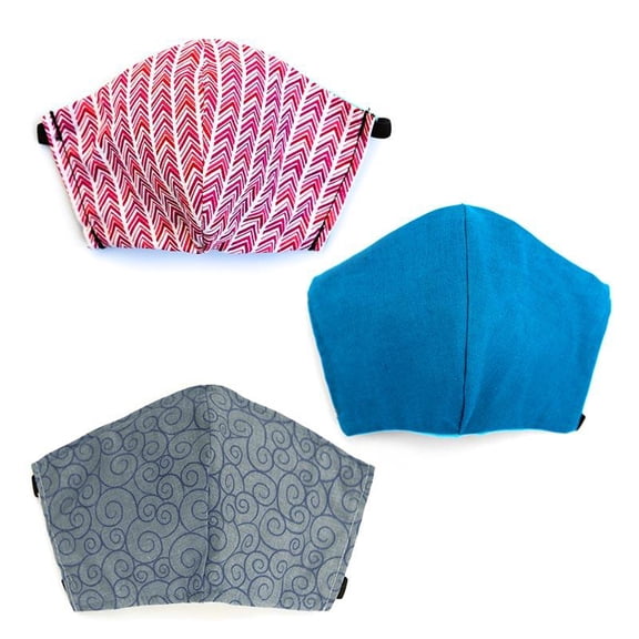 Assorted 3 pack, Hand-Made Fabric Masks