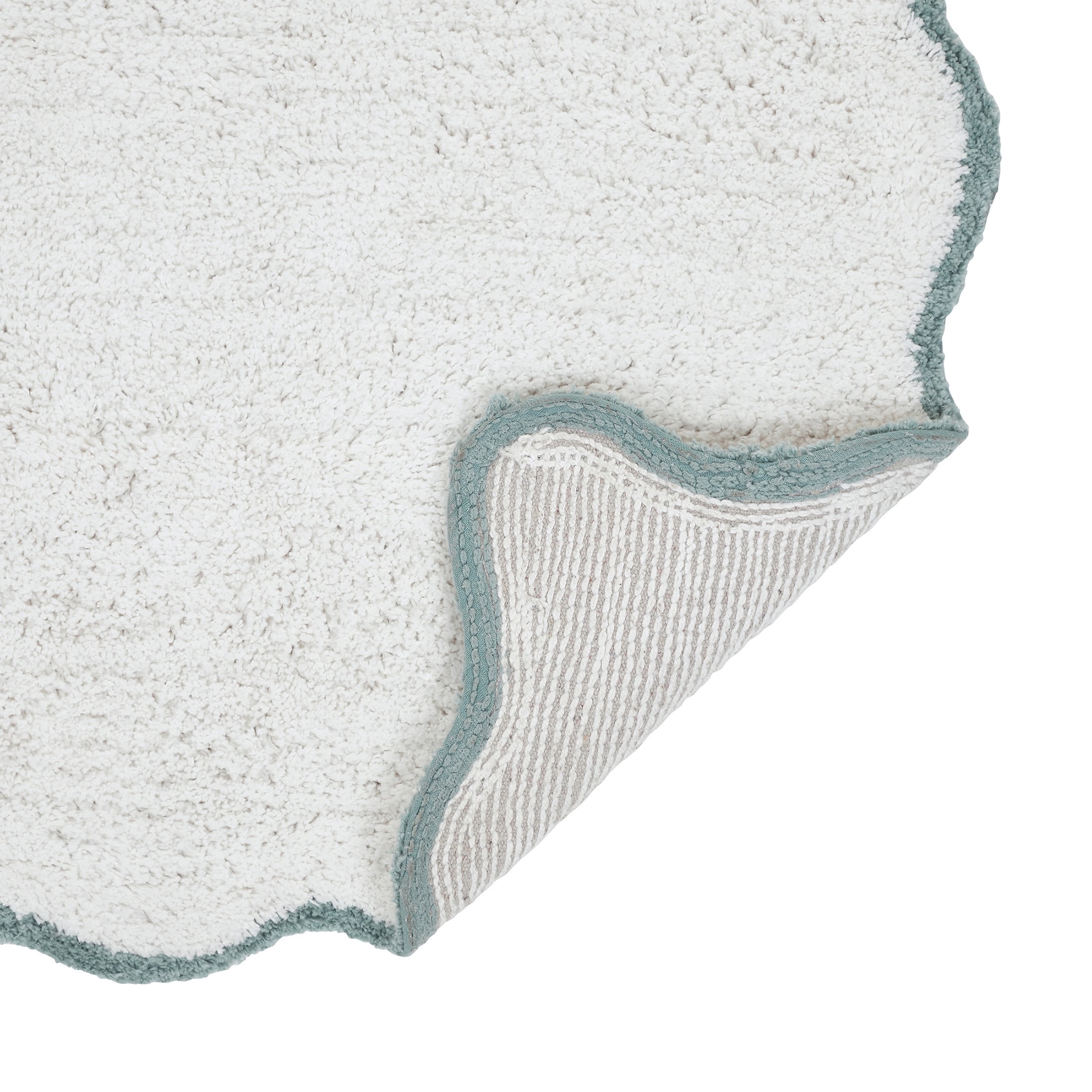 VCNY Home Scallop Aqua Cotton Bath Rug, 17" x 24"