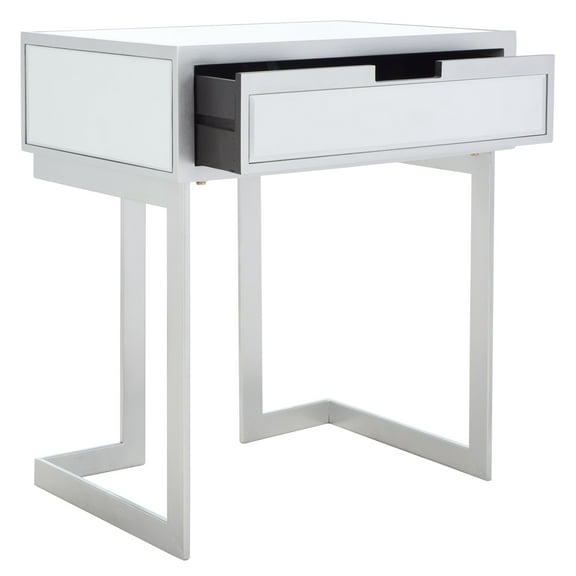 SAFAVIEH Lilo Silver/Mirror Rectangle Accent End Table (22.8 in. W x 15.8 in. D x 26 in. H)