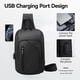 thumbnail image 4 of Bolso de pecho diagonal para hombre - Mochila pequeña de tela de nailon antirrobo impermeable y recargable por USB, 4 of 5