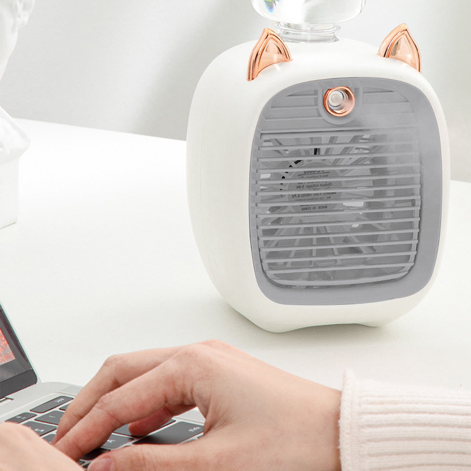 Portable Air Conditioner,Mini Portable Air Conditioner Quiet Desk Fan, Humidifier Misting Fan, Small Air Conditioner 3 Speeds AND LED Light, Evaporative Cooler For Home, Office, Room Clearance