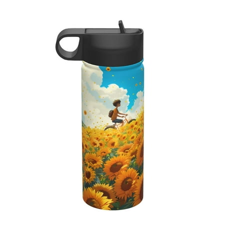 

Matuu Clear Sky Sunflower for 18oz Durable Thermal Cups Keep Drinks Cold & Hot Insulated Coffee Mug with Lid (With Straw)