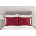 thumbnail image 2 of Luxury Satin Pillowcase for Hair and Skin Standard Satin Pillowcase with Zipper, Red (1 per Pack) - Blissford, 2 of 5