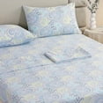 thumbnail image 3 of Paisley Sheets Set Queen Size 4Pcs Bohemian Paisley Bedding Sheets Collection Luxury 100% Cotton Sheets Set Silky Smooth & Crisp Bed Linen Set (4pcs, Blue Paisley), 3 of 5