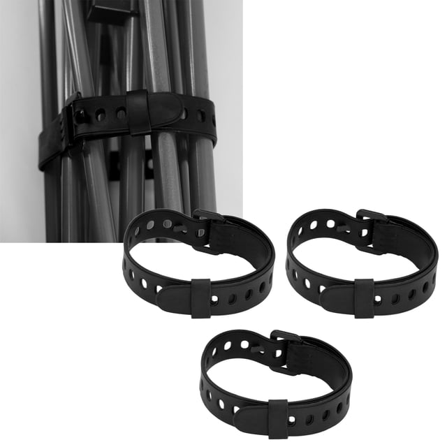 Dioche 3pcs Utility Straps with Buckle, Adjustable Rubber Straps Organize Cables Rubber Tension Straps for Fishing Rods Camping Gear Arts Crafts, Long Type