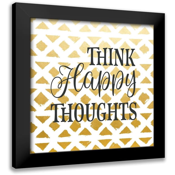 Robinson, Tamara 15x15 Black Modern Framed Museum Art Print Titled - Think Happy Thoughts