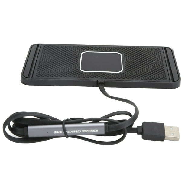 Cargador inalámbrico rápido para coche de 15 W, almohadilla de carga Qi, almohadilla de carga inalámbrica antideslizante para teléfono