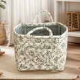 thumbnail image 5 of Yucurem Boho Fabric Storage Basket with Handles, Large Capacity Foldable Floral Organizer for Clothes and Sundries, Quilted Puffer Tote Bag for Home, Picnic, Shopping, Travel, 5 of 8