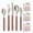 Pink, variant on ABS Rivet Handle Marble Pattern Kitchen Stainless Steel Silverware Tableware Flatware Cutlery Knives Forks Spoons Set Butter Knife Dessert Spoon Fork (Blue,24 pieces)