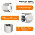thumbnail image 3 of 4 Pack Hex End Cap, 304 Stainless Steel PT 1/8" Female Pipe Fitting with Washer, 3 of 7