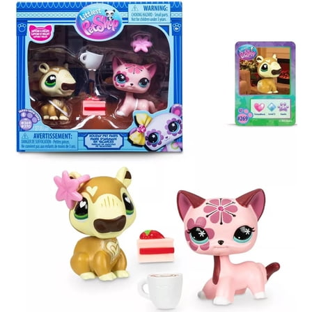 Littlest Pet Shop Holiday Pet Pairs Capybara & Short Hair Cat Mini Figure 2-Pack