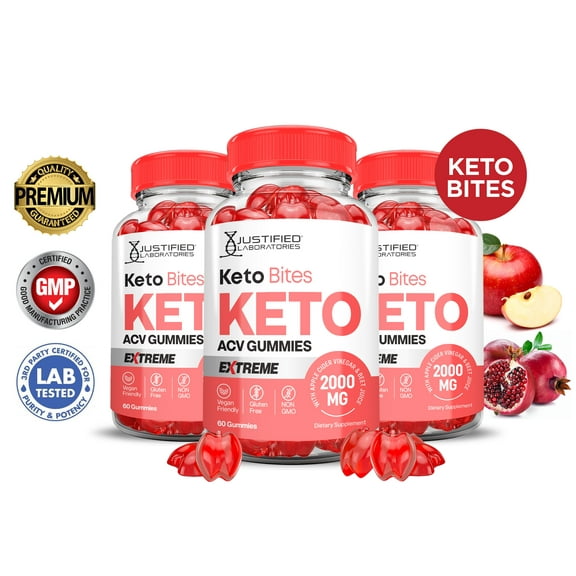 (3 Pack) Keto Bites Extreme ACV Gummies 2000mg Dietary Supplement 180 Gummys