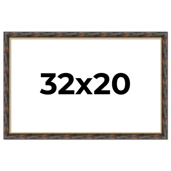 32x20 Frame Gold Real Wood Picture Frame Width 1.5 inches | Interior Frame Depth 0.5 inches |