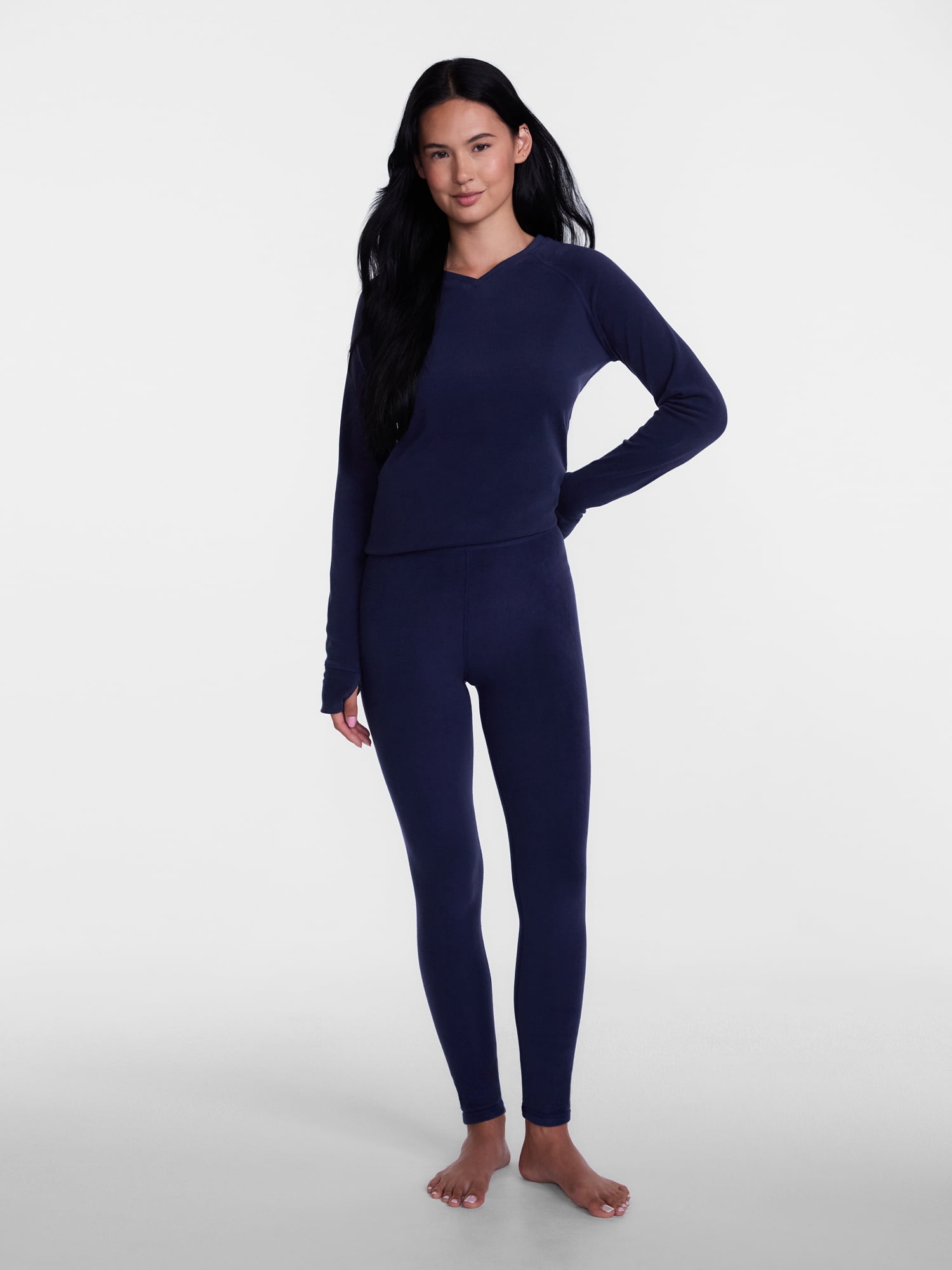 ClimateRight by Cuddl Duds Stretch Fleece Women's Mild Natural Rise Base Layer Thermal Legging, Sizes XS to 4X