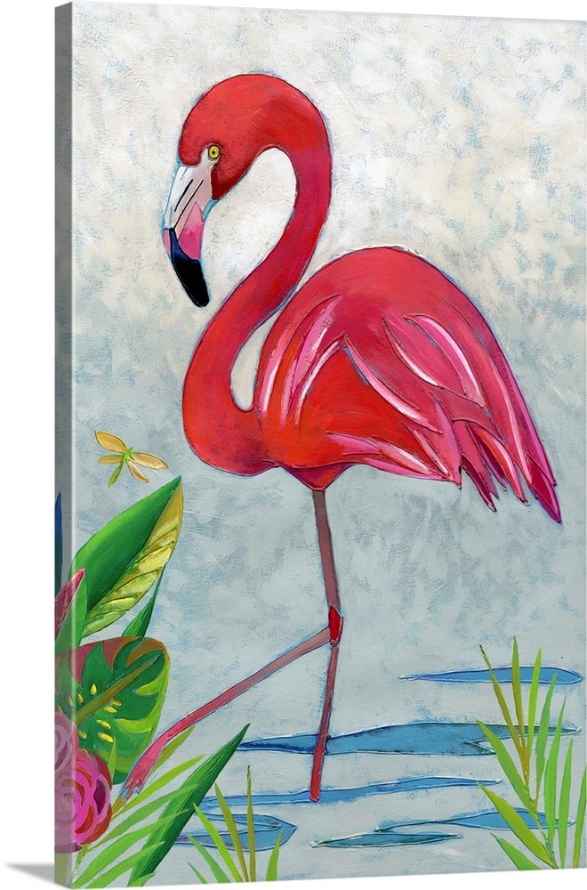 DIY Coloring Book Canvas Art entitled Flamingo 
