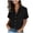 *1-Black, variant on Women's Lapel Button Down Shirts,Ladies Short Sleeve Blouses,Summer Business Work Tops for Women,Black,S-2XL
