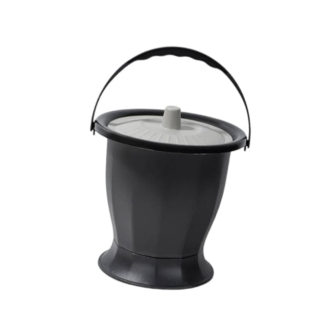 Olla de cámara, botella de orina para ir al baño con mango de tapa, olla de almacenamiento de urinario, jarra de urinario de la noche de urinario para Gris