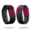 Skin Decal Wrap Compatible With Fitbit Charge cover Sticker Design skins Pink Check