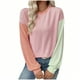 thumbnail image 3 of Conjuntos de maestra/o,Blusa informal para mujer, cuello redondo, manga larga, corte holgado, mezcla de poliéster y elastano, ideal para uso doméstico y de oficina, sopatenor, 3 of 9