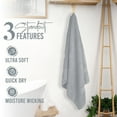 thumbnail image 5 of Dan River Bath Towel 4 Pack 27x54 in Ultra Soft Quick Drying Cotton Towel - Silver, 5 of 8