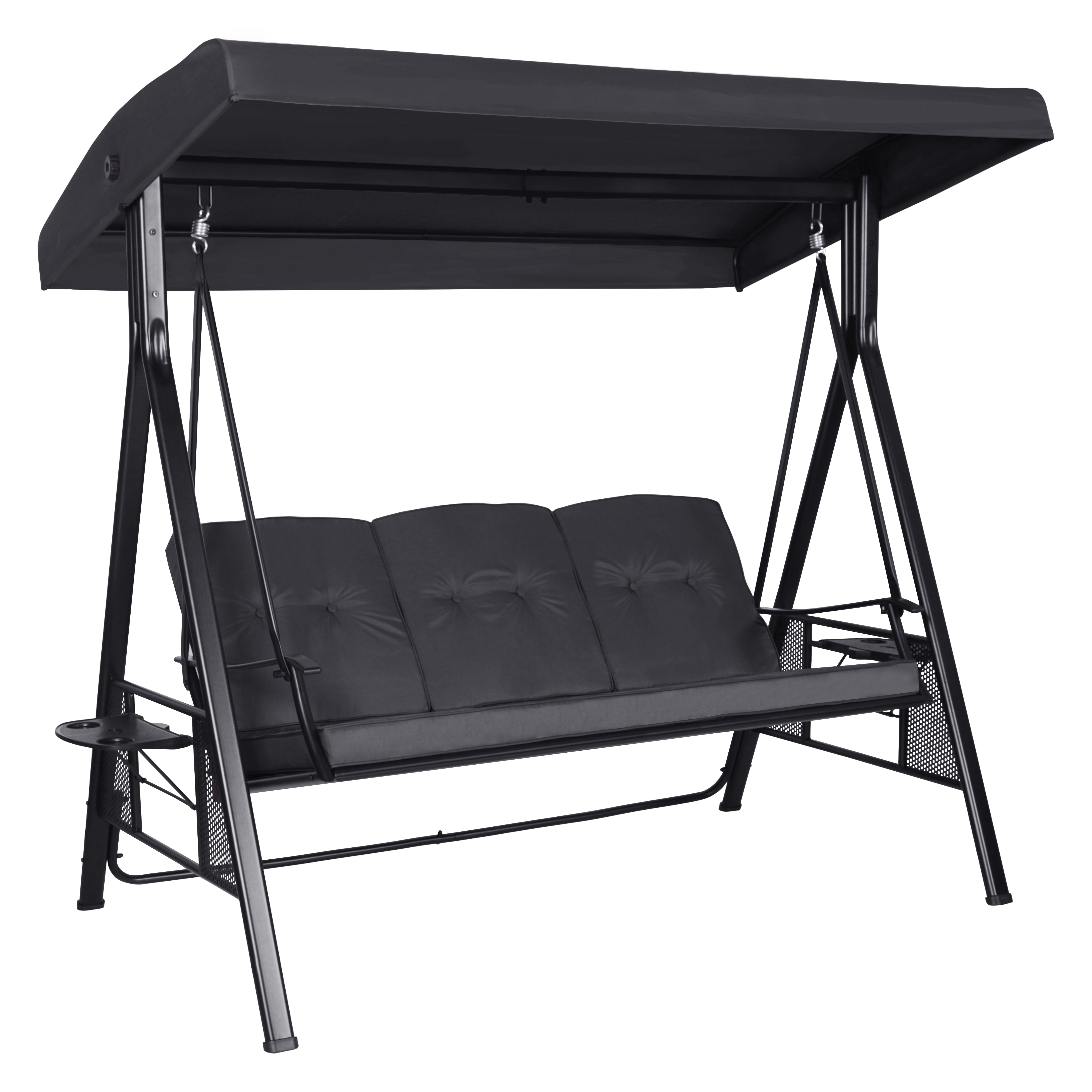 Veikous 3Seat Patio Porch Swing Glider Outdoor with Adjustable Canopy