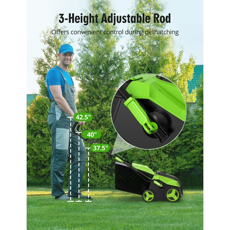 SWIPESMITH 16” 15 Amp Electric Dethatcher Scarifier, Lawn