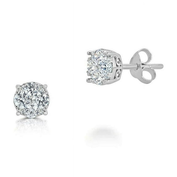 1/4Ctw Women Lab Grown Diamond Stud Earrings 925 Sterling Silver Certified