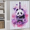 thumbnail image 3 of Funny Cute Panda Shower Curtain for Bathroom with 12Hooks, Polyester Fabric Thick Shower Curtain Washable Waterproof Curtain, 3 of 8