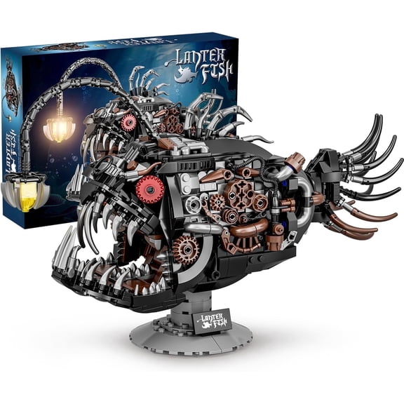 Mechanical Fish Building Blocks Set Compatible with Lego Collectible,STEM Construction Gift for Teens, Boys Aged 8-16 1038PCS