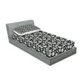 thumbnail image 2 of Ambesonne Black and White Fitted Sheet & Pillow Sham Set, Boho Balls of Yarn, Twinxl, Black and White, 2 of 2