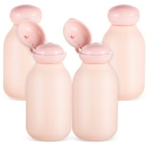 Raindrops 4Pcs Pink Travel Containers for Toiletries Refillable Shampoo Lotion Bottles with Durable Pe Material