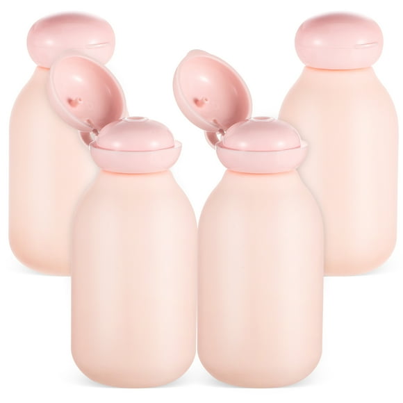 WORGEOUS 4 botellas de viaje, botellas de champú, botellas de artículos de tocador, contenedores de tamaño de viaje, botellas de loción, botellas exprimibles