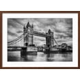thumbnail image 2 of Art.com Tower Bridge In London, The Uk. Black And White, Artistic Vintage, Retro Style Art Print by Michal Bednarek, Brown Frame Wall Art, 29" x 21", 2 of 5