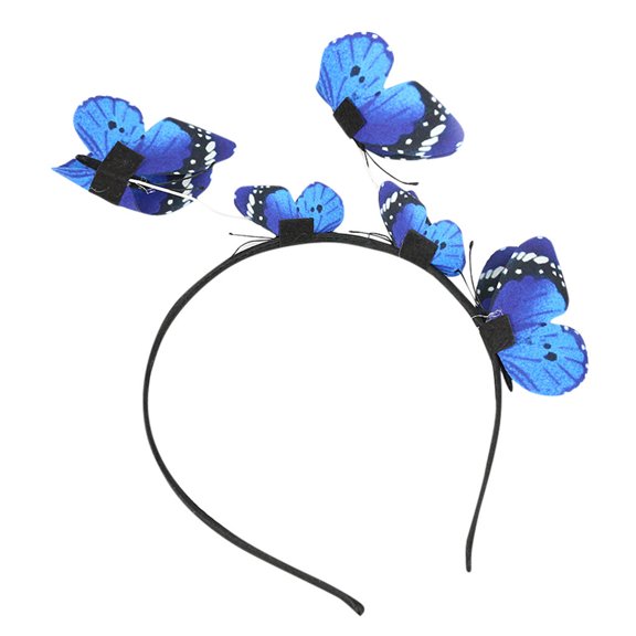 Outfmvch Hair Ties Hair Accessories Hair Accessories for Women Hair Bows for Women Butterfly Fascinators Headclip Headband for Tea Party Blue One Size