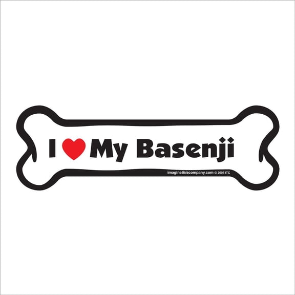 I Love My Basenji Bone Magnet