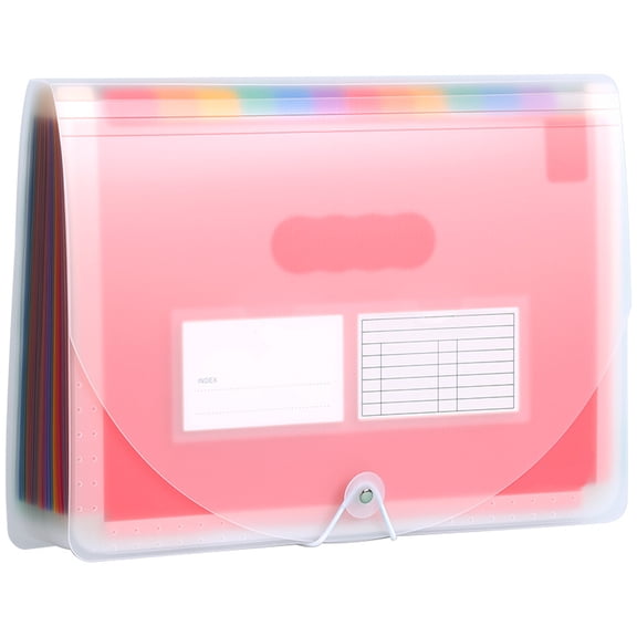 25 Pockets Expanding File Folder with Blank Labels, According File Organizer with Expandable Cover, Desktop Accordion Folders Letter A4 Paper Document Storage Organizer, Black