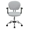 thumbnail image 7 of Emma + Oliver Mid-Back White Mesh Padded Swivel Task Office Chair and Arms, 7 of 7