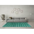 thumbnail image 3 of Ahgly Company Indoor Square Oriental Turquoise Blue Modern Area Rugs, 4' Square, 3 of 4