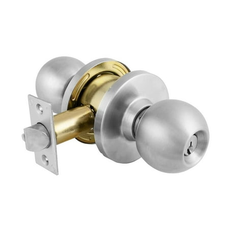 Storeroom Ball - BLC0232DKA4 Storeroom Cylindrical Ball Knob, Commercial Grade 2, Brushed Chrome Finish, Features Master Lock's exclusive bump stop advanced cylinder technology.., By Master Lock