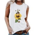 thumbnail image 2 of Fjofpr Hanes Tank Top Women 2024 Women's New Loose Casual Fashion Crew-neck All-matching Printed Top White XL, 2 of 4