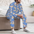 thumbnail image 7 of Balery Kawaii Corgi Pattern Pajama Sets for Men Long Sleeve 2 Piece Sleepwear Loungewear Sets Soft PJ's with Pockets Long Sleeve Comfy Pj Sets-XX-Large, 7 of 7