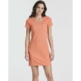 thumbnail image 5 of 3 Pack: Women's Ribbed Knit Short-Sleeve V-Neck Swing T-Shirt Casual Dress (Available In Plus), 5 of 6